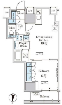 パークアクシス菊川ステーションイースト　1102号室　間取り