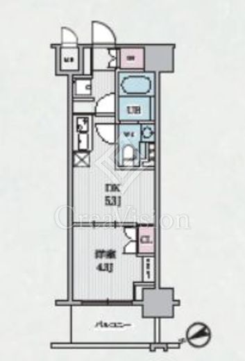 テラス浅草橋　1102号室　間取り