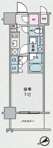 テラス浅草橋　307号室　間取り
