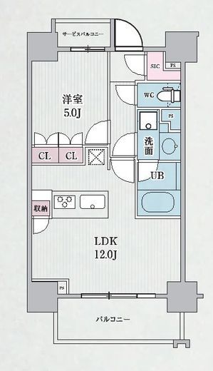テラス浅草橋　308号室　間取り