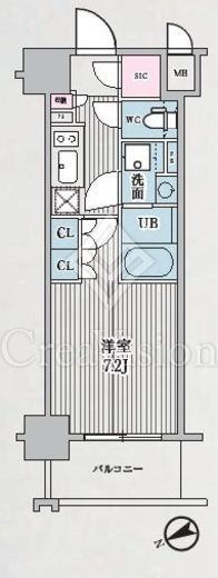 テラス浅草橋　607号室　間取り