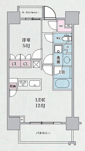 テラス浅草橋　701号室　間取り