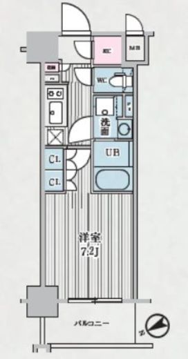 テラス浅草橋　707号室　間取り