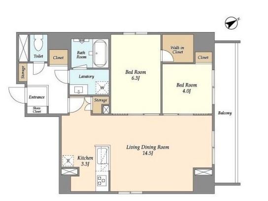 Espoir三田(エスポワール三田)　801号室　間取り