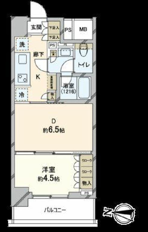 パークホームズ初台一丁目　6F号室　間取り