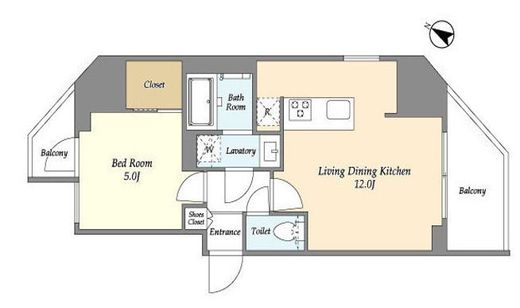 シーズンフラッツ蔵前清澄通り　501号室　間取り