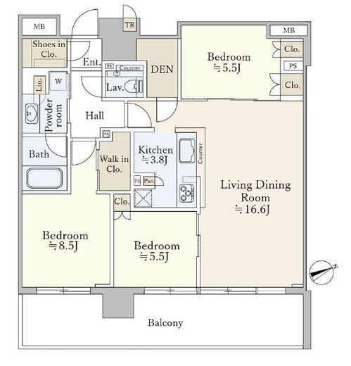 三田聖坂ガーデンレジデンス　406号室　間取り