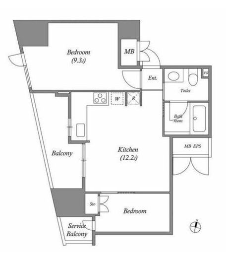 CAVANA+麻布台　1402号室　間取り