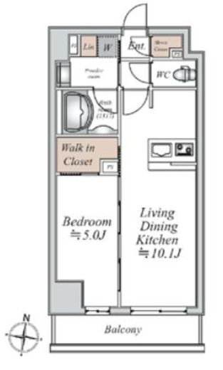 グランカーサ大島　604号室　間取り