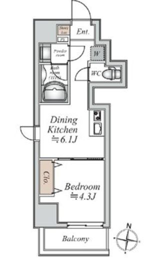 グランカーサ大島　606号室　間取り