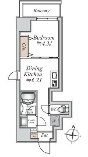 グランカーサ大島　707号室　間取り