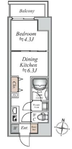 グランカーサ大島　809号室　間取り