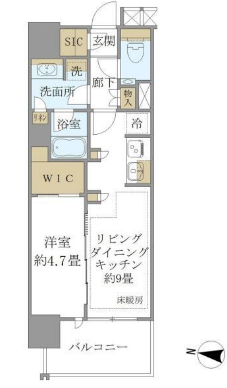 ブリリア四谷三丁目　1002号室　間取り