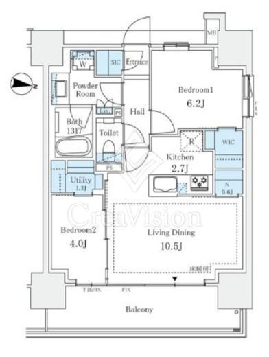 ブリリア四谷三丁目　505号室　間取り