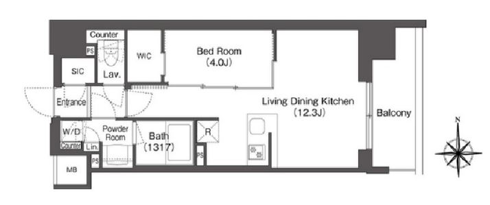 コンフォリア東新宿　301号室　間取り