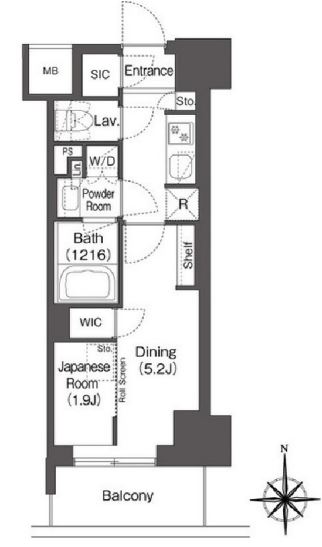 コンフォリア東新宿　614号室　間取り