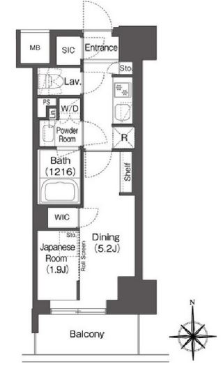 コンフォリア東新宿　214号室　間取り