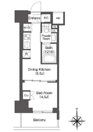 コンフォリア東新宿　811号室　間取り
