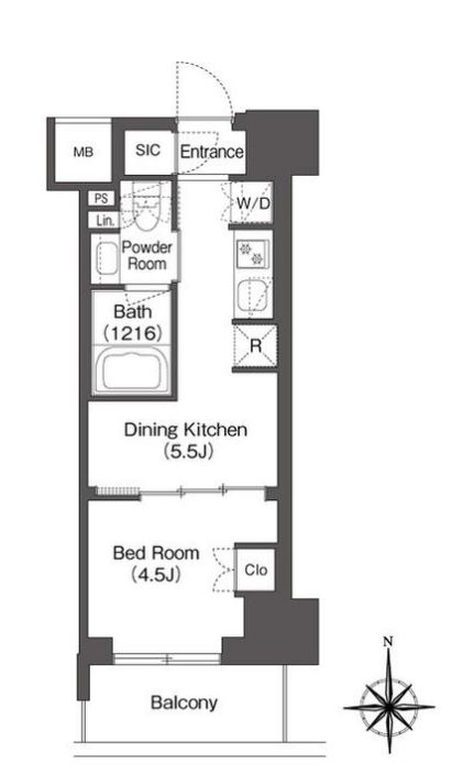 コンフォリア東新宿　816号室　間取り
