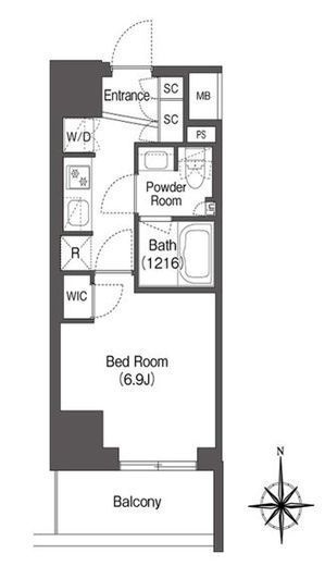 コンフォリア東新宿　1106号室　間取り