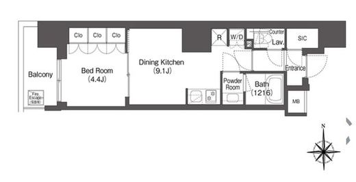 コンフォリア東新宿　220号室　間取り