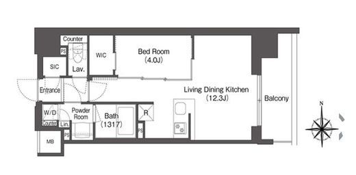 コンフォリア東新宿　301号室　間取り