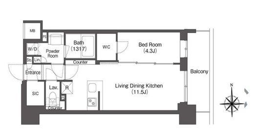 コンフォリア東新宿　402号室　間取り