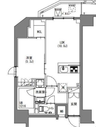 S-RESIDENCE新宿御苑 (エスレジデンス新宿御苑)　304号室　間取り