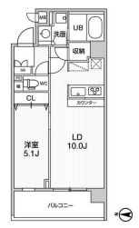 オルタナ菊川Ⅱ（ALTERNA菊川Ⅱ）　208号室　間取り