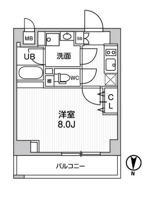 オルタナ菊川Ⅱ（ALTERNA菊川Ⅱ）　303号室　間取り