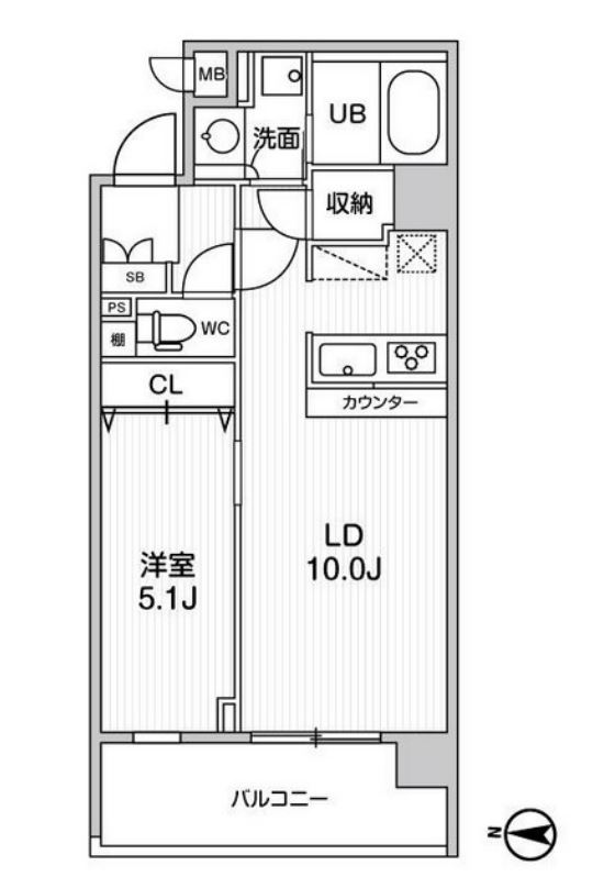 オルタナ菊川Ⅱ（ALTERNA菊川Ⅱ）　308号室　間取り