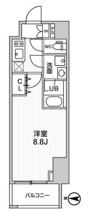 オルタナ菊川Ⅱ（ALTERNA菊川Ⅱ）　307号室　間取り