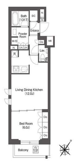 レフィールオーブ代々木　309号室　間取り
