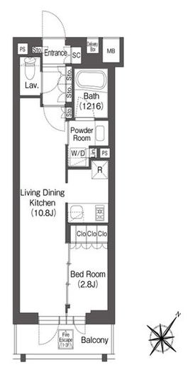 レフィールオーブ代々木　406号室　間取り