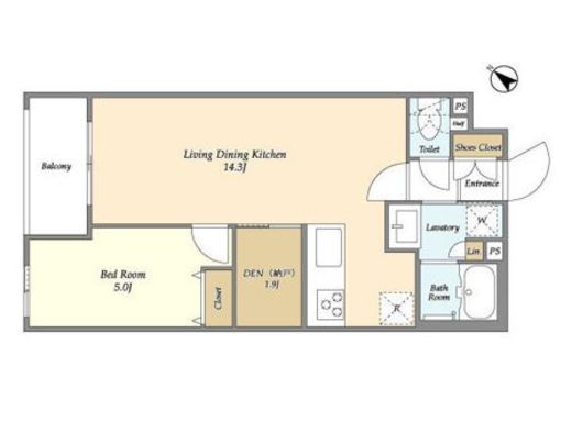 アジュールテラス目黒祐天寺　207号室　間取り