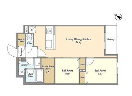 アジュールテラス目黒祐天寺　402号室　間取り