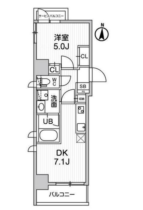 オルタナ錦糸町　501号室　間取り