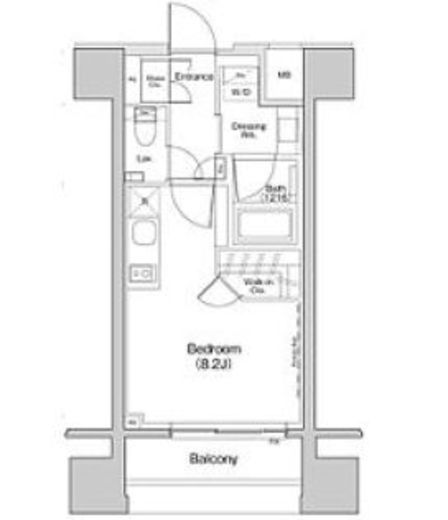 ザ・パークハビオ荏原中延プレイス　1202号室　間取り