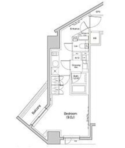 ザ・パークハビオ荏原中延プレイス　905号室　間取り