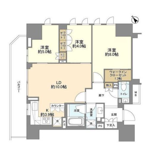 ザ・パークハウス麹町レジデンス　804号室　間取り