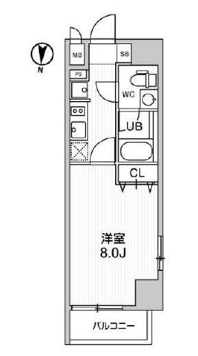 レオーネ南千住Ⅱ　401号室　間取り