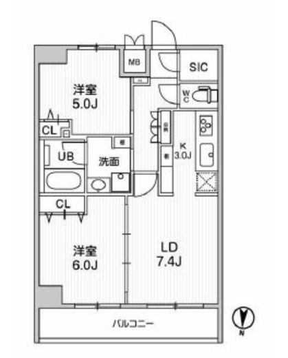 レオーネ南千住Ⅱ　604号室　間取り