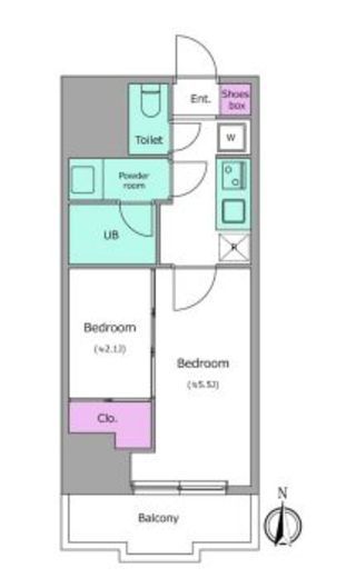 ドゥーエ亀戸Ⅲ　1202号室　間取り