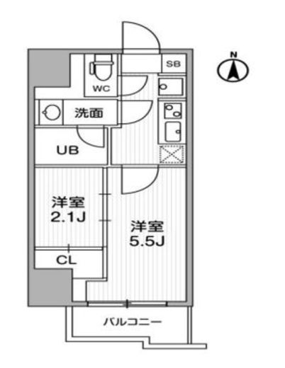 ドゥーエ亀戸Ⅲ　1401号室　間取り