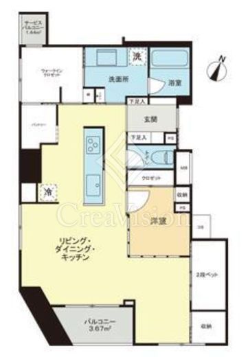 ウィルローズ茅場町　1205号室　間取り