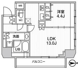 ジェノヴィア浅草橋Ⅱスカイガーデン　1003号室　間取り