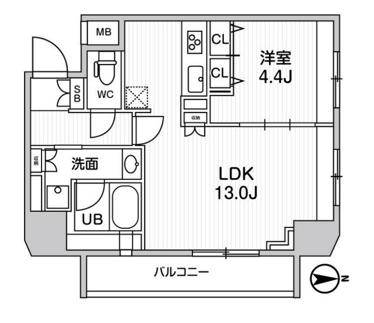 ジェノヴィア浅草橋Ⅱスカイガーデン　1103号室　間取り