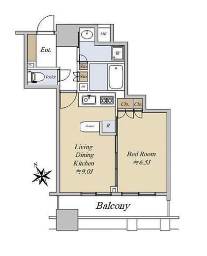 ファミール新宿グランスイートタワー　9F1号室　間取り