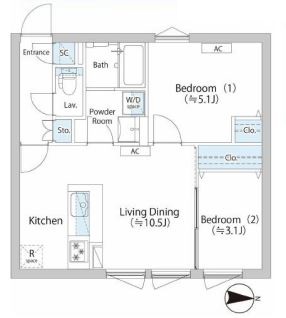 LAPiS武蔵小山　302号室　間取り