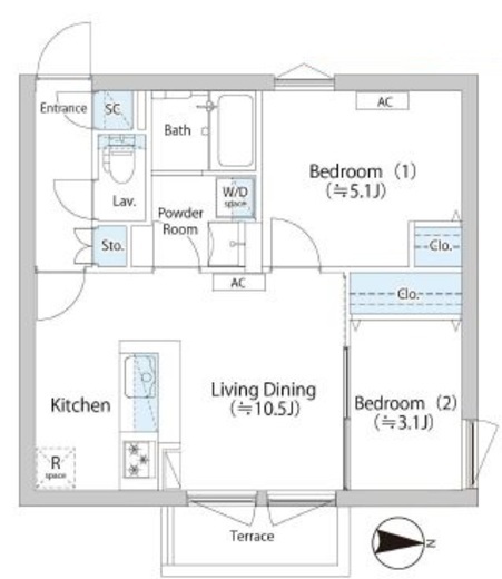 LAPIS武蔵小山　102号室　間取り